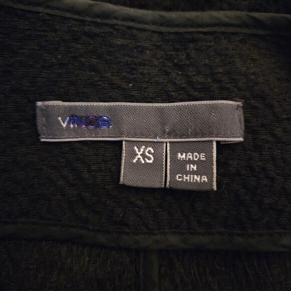 Vince Asymmetrical Boucle Open Front Jacket Black XS Capsule Wardrobe Versatile - Picture 14 of 16